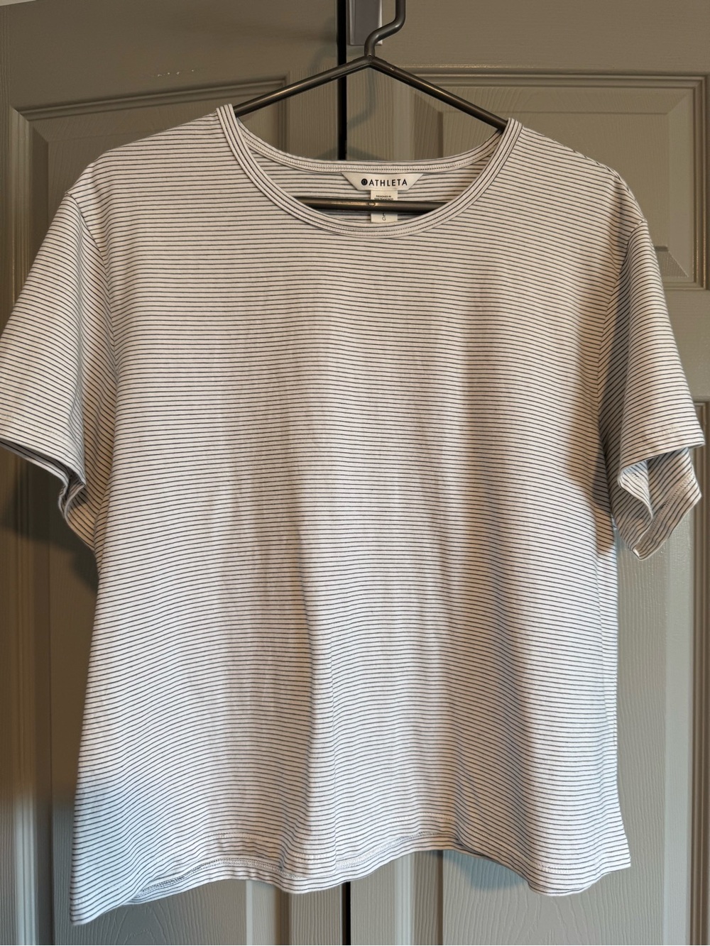 Athleta Short-Sleeve Boxy Stripe Crewneck Shirt